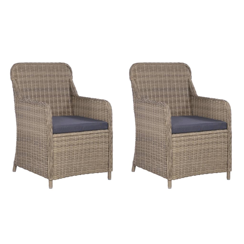 Ensemble de bistro 3 pcs avec coussins Résine tressée Marron - XIOS