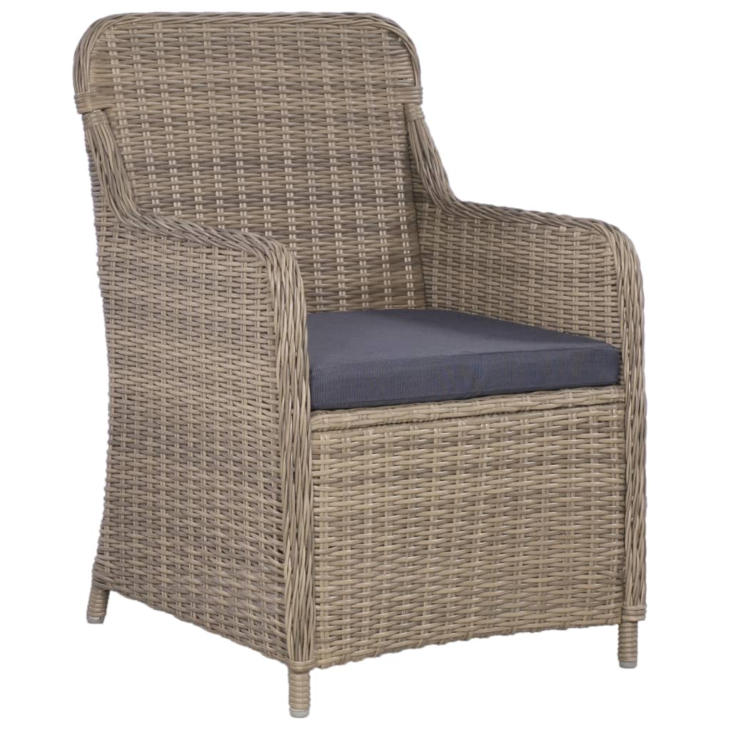 Ensemble de bistro 3 pcs avec coussins Résine tressée Marron - XIOS