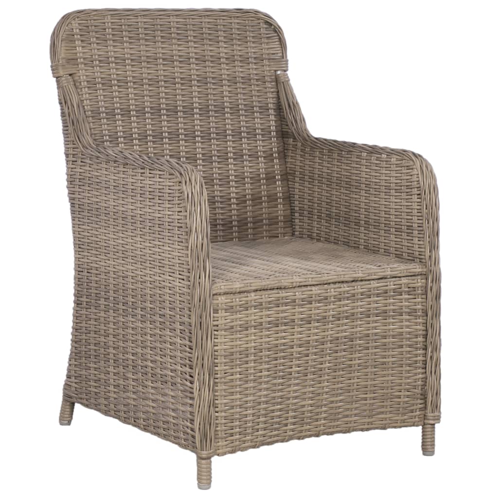 Ensemble de bistro 3 pcs avec coussins Résine tressée Marron - XIOS