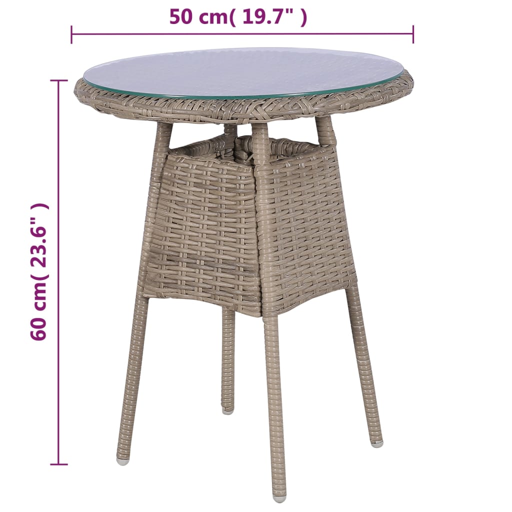 Ensemble de bistro 3 pcs avec coussins Résine tressée Marron - XIOS