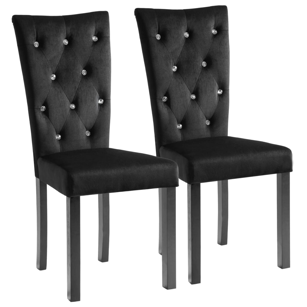 Chaises à manger lot de 2 Noir Velours - XIOS