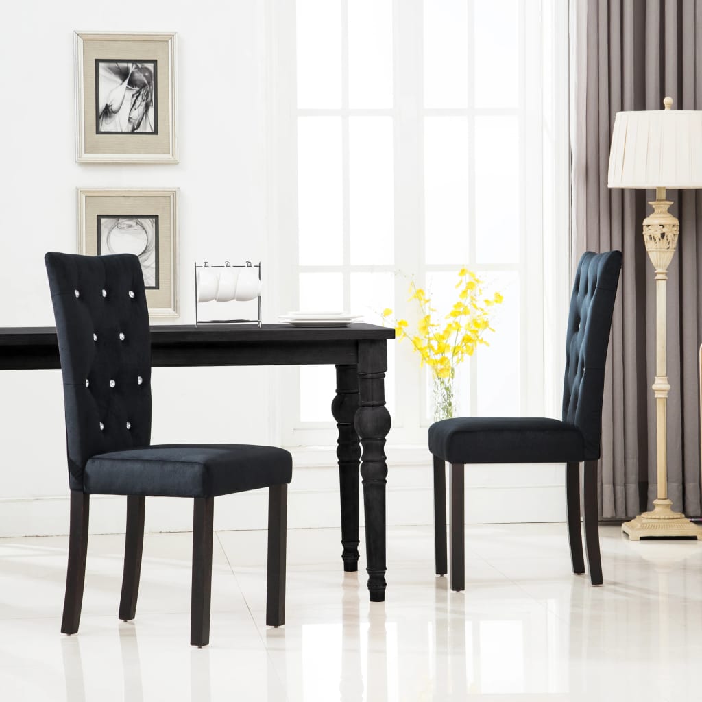 Chaises à manger lot de 2 Noir Velours - XIOS