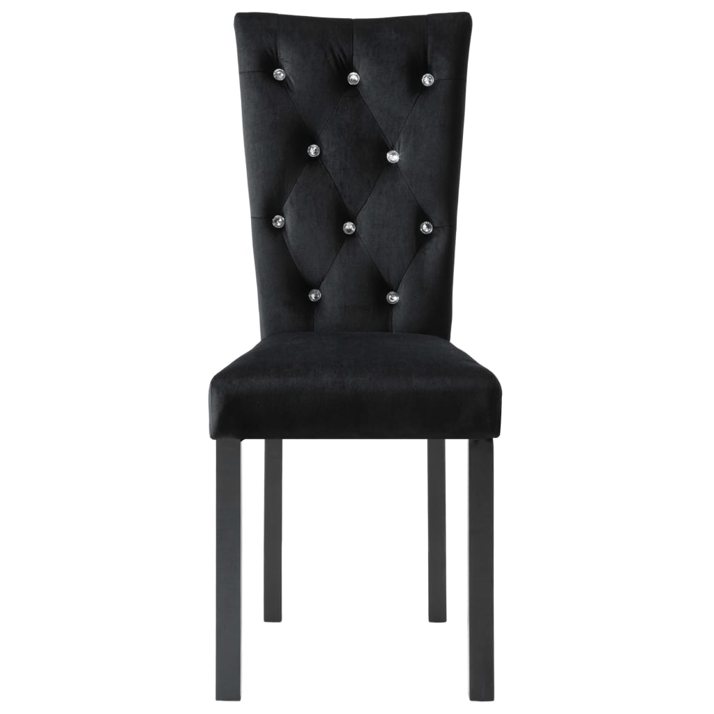 Chaises à manger lot de 4 Noir Velours - XIOS