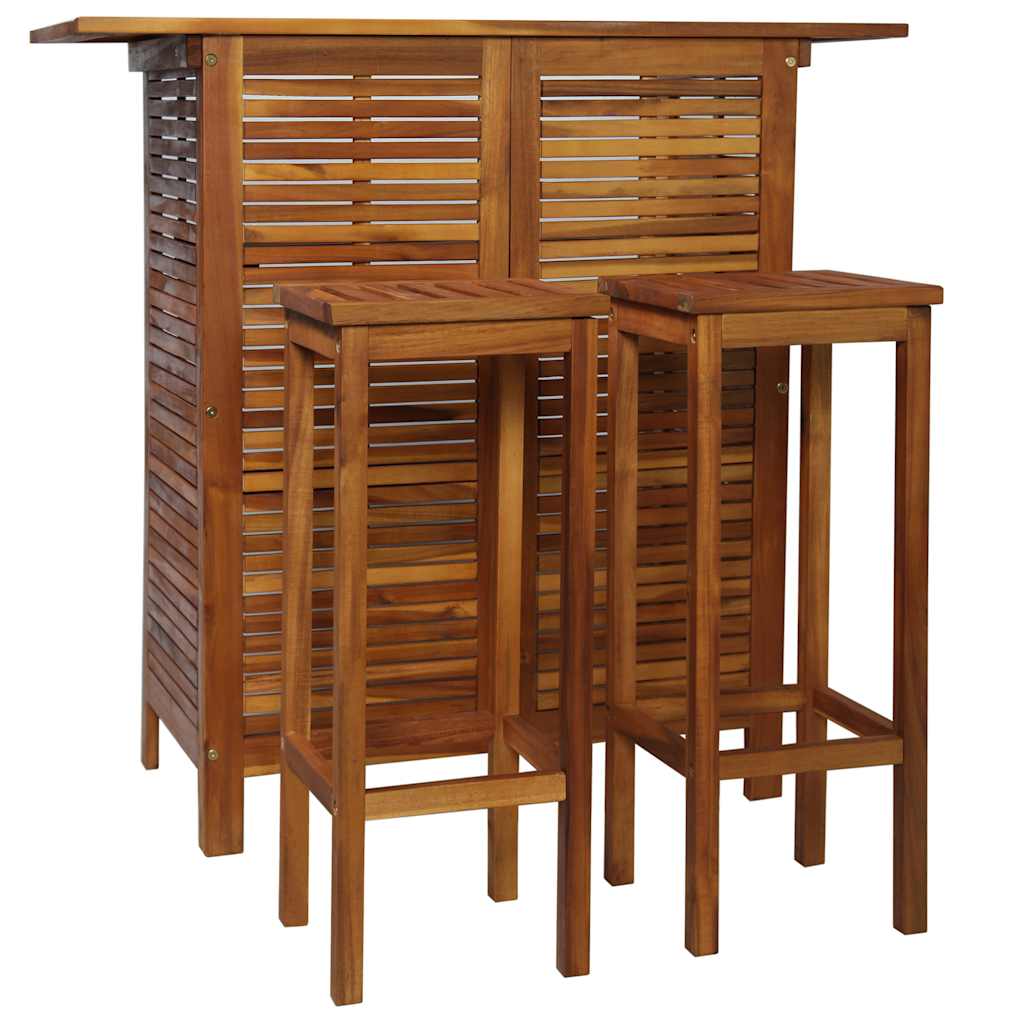 Table et chaises de bar 3 pcs Bois d'acacia massif - XIOS