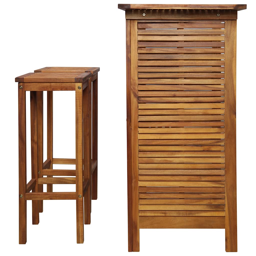 Table et chaises de bar 3 pcs Bois d'acacia massif - XIOS