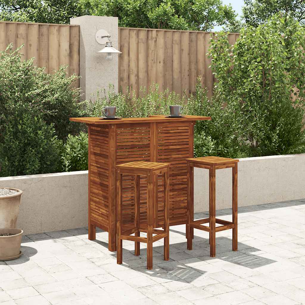 Table et chaises de bar 3 pcs Bois d'acacia massif - XIOS