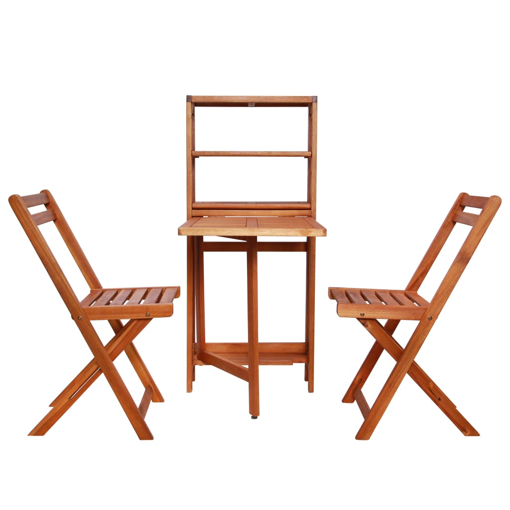 Mobilier de bistro pliable 3 pcs Bois d'acacia solide - XIOS