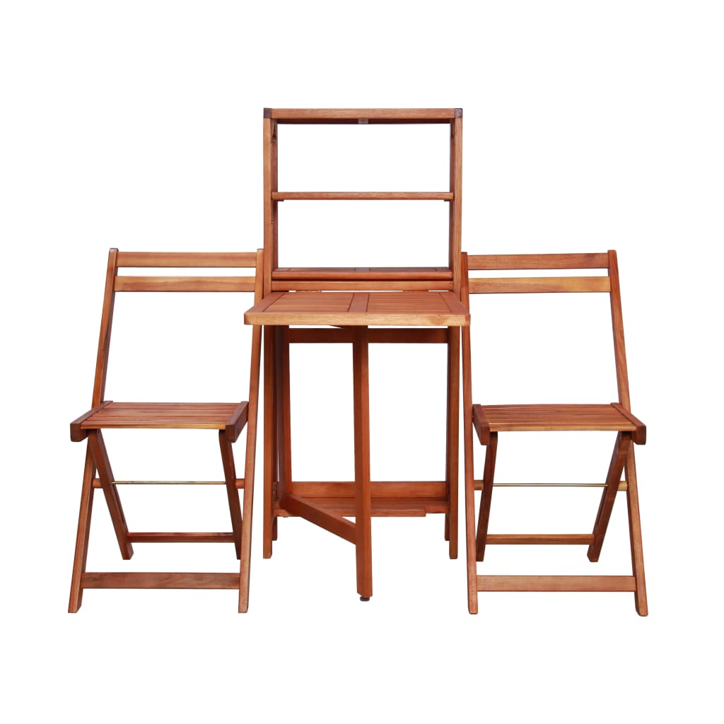 Mobilier de bistro pliable 3 pcs Bois d'acacia solide - XIOS