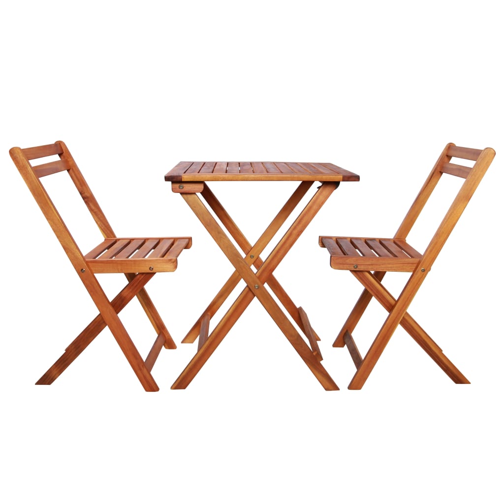 Mobilier de bistro pliable 3 pcs Bois d'acacia solide - XIOS