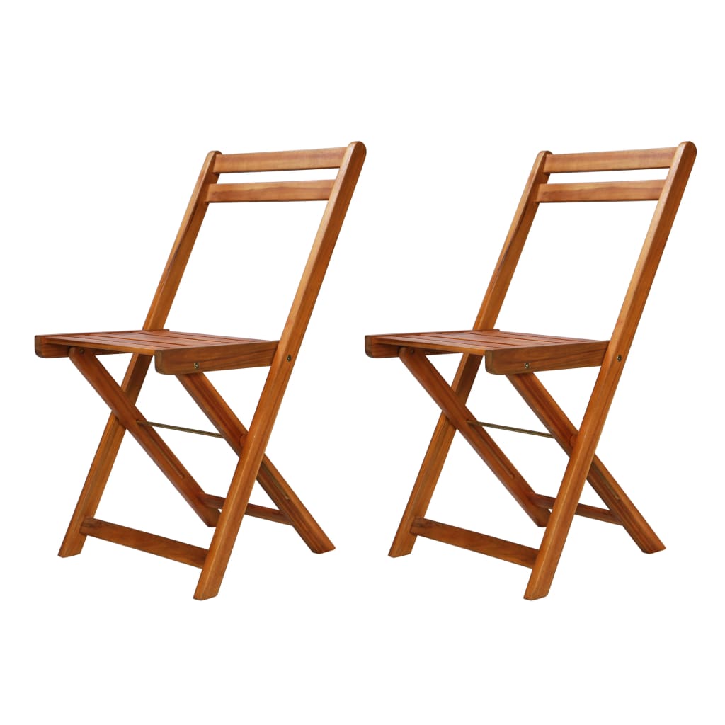 Mobilier de bistro pliable 3 pcs Bois d'acacia solide - XIOS