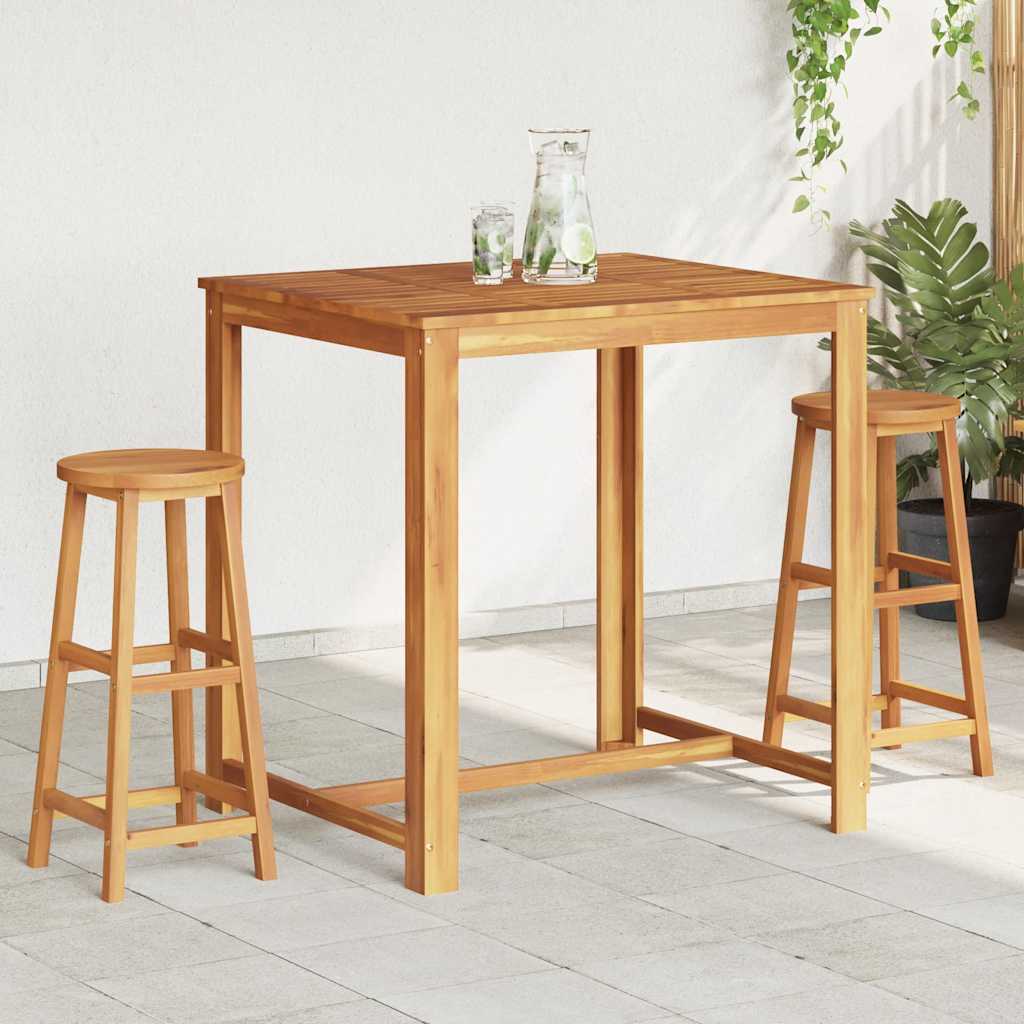 Tabourets de bar lot de 2 bois d'acacia massif - XIOS
