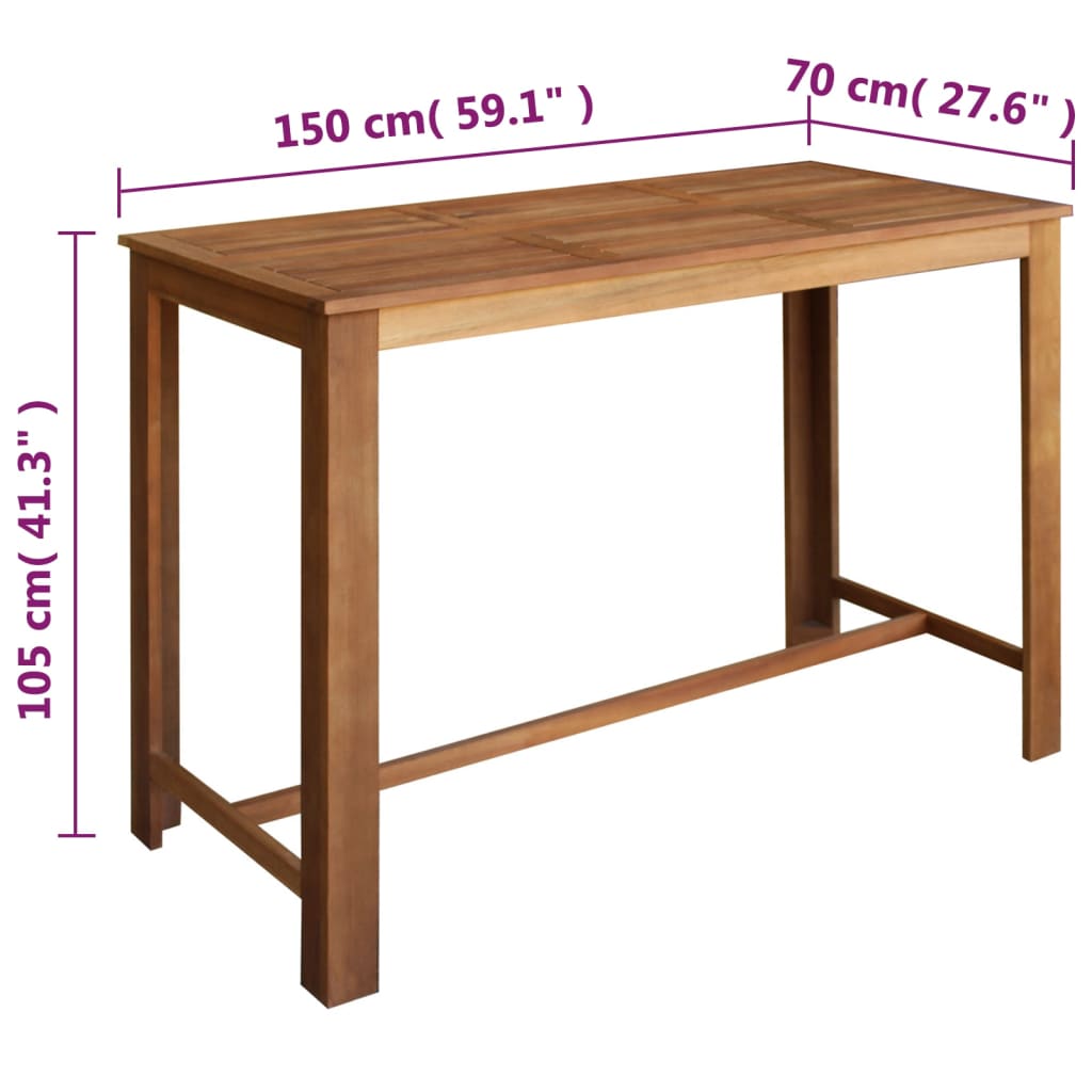 Table et tabourets de bar 7 pcs Bois d'acacia massif - XIOS
