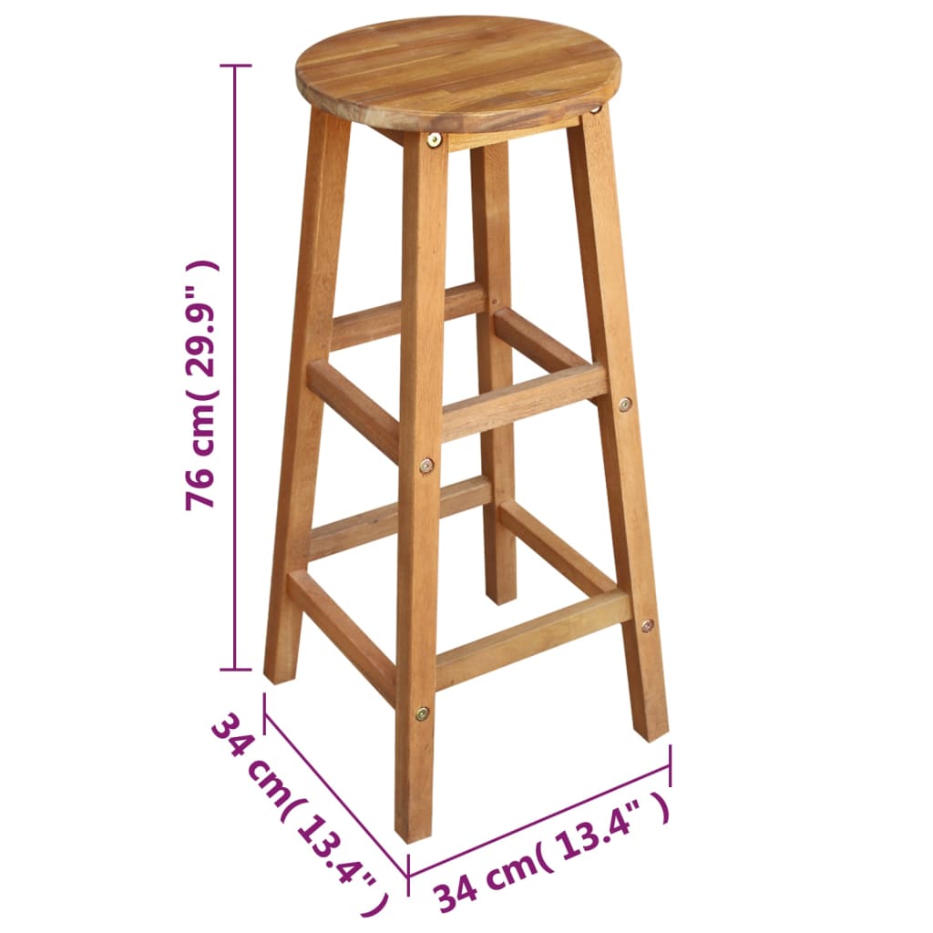 Table et tabourets de bar 7 pcs Bois d'acacia massif - XIOS