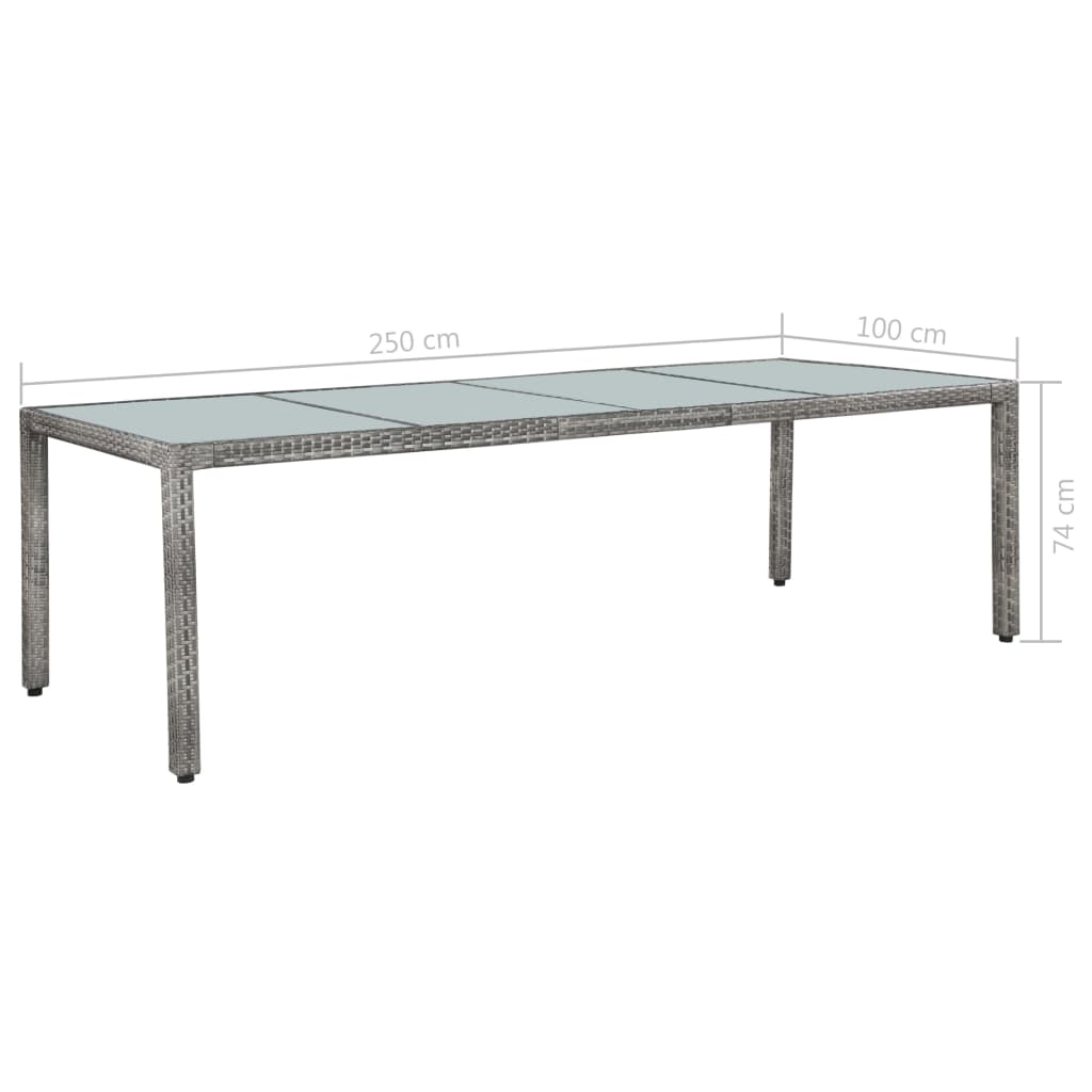 Ensemble à manger d'extérieur 11pc coussins Résine tressée Gris - XIOS