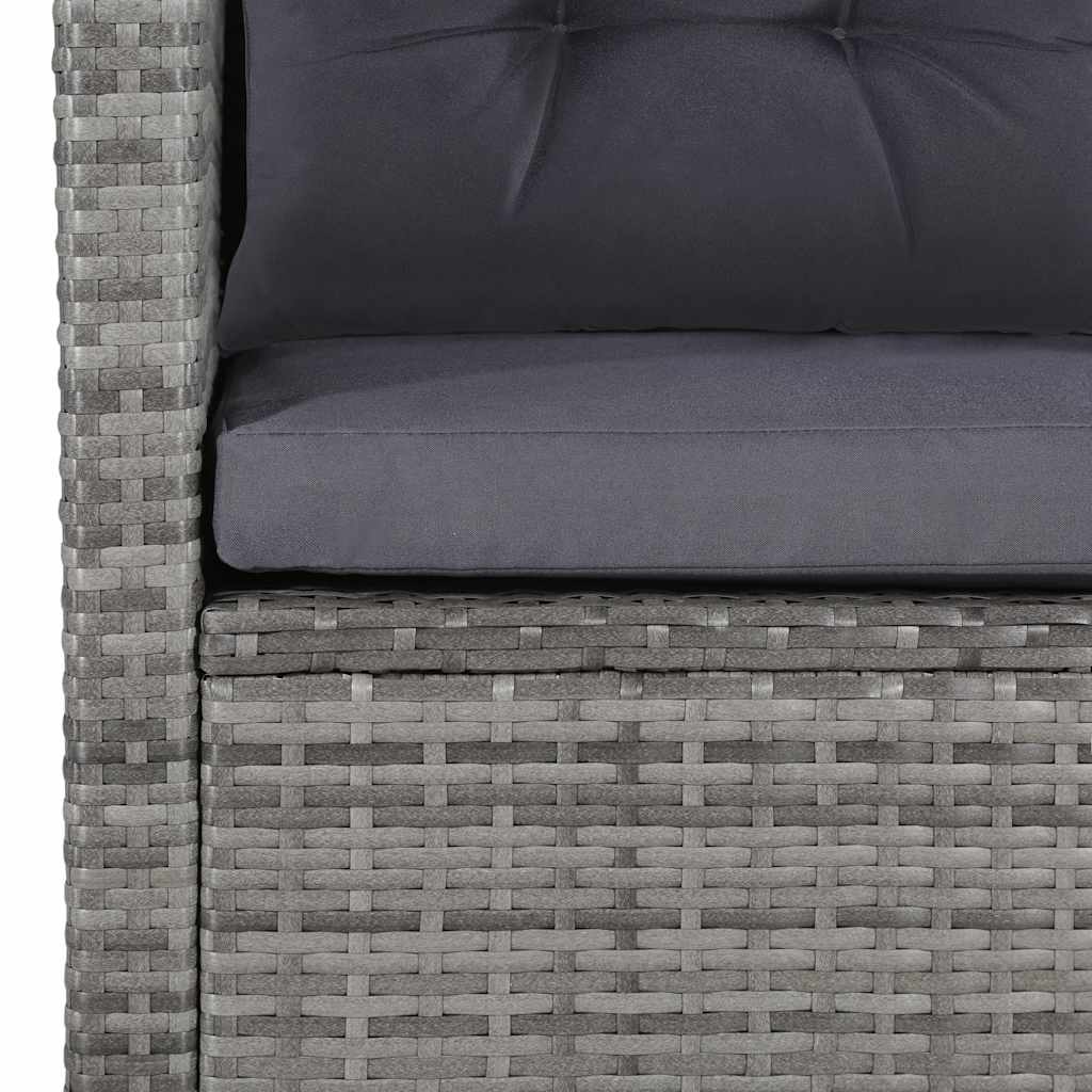 Salon de jardin 6 pcs avec coussins résine tressée gris - XIOS