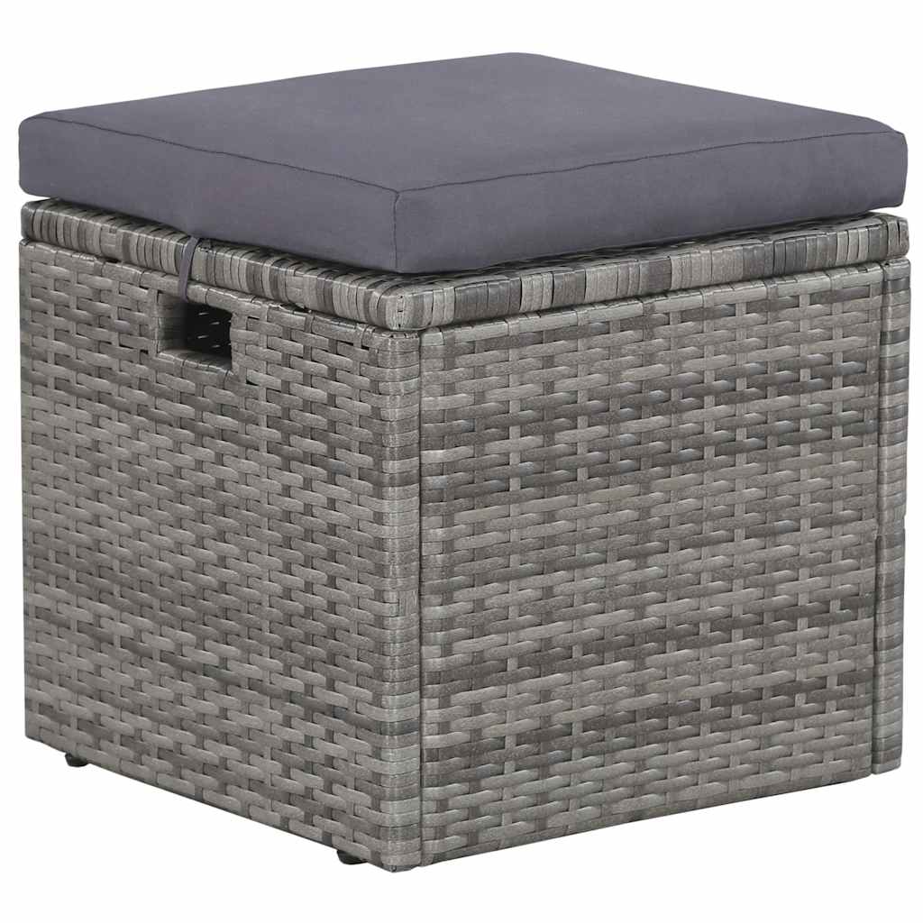 Salon de jardin 6 pcs avec coussins résine tressée gris - XIOS