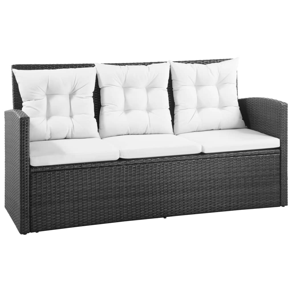 Salon de jardin 5 pcs avec coussins Résine tressée Noir - XIOS