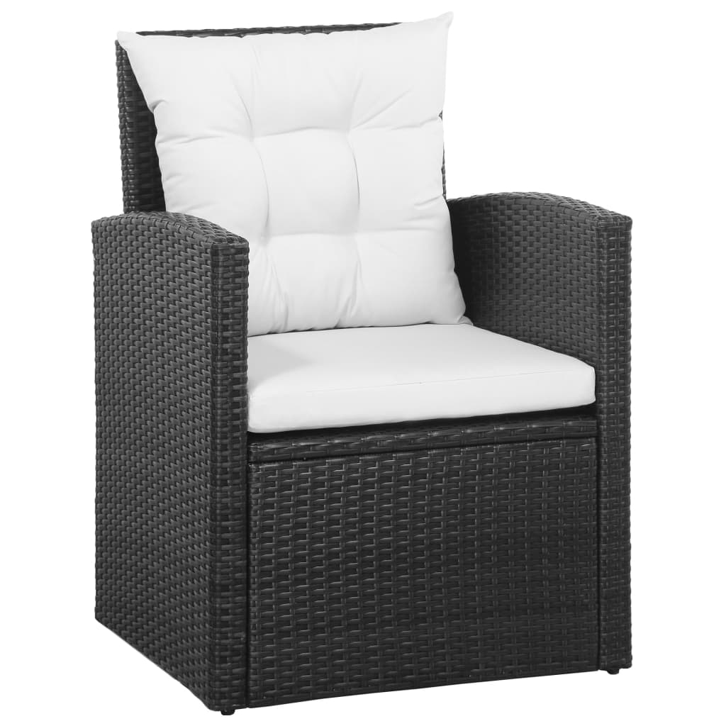 Salon de jardin 5 pcs avec coussins Résine tressée Noir - XIOS