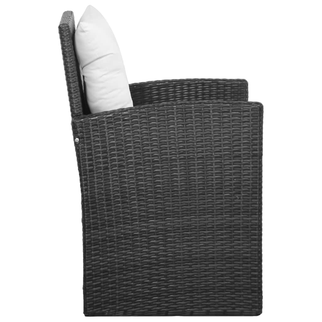 Salon de jardin 5 pcs avec coussins Résine tressée Noir - XIOS