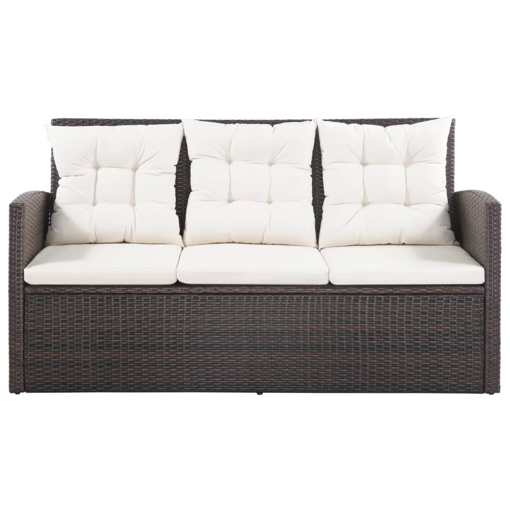 Salon de jardin 5 pcs avec coussins résine tressée marron - XIOS