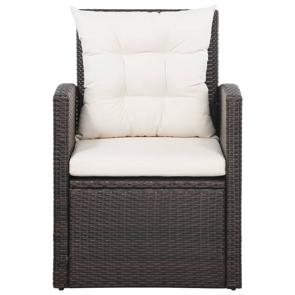 Salon de jardin 5 pcs avec coussins résine tressée marron - XIOS