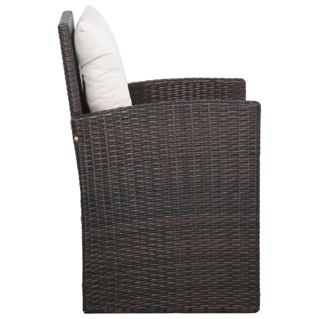 Salon de jardin 5 pcs avec coussins résine tressée marron - XIOS
