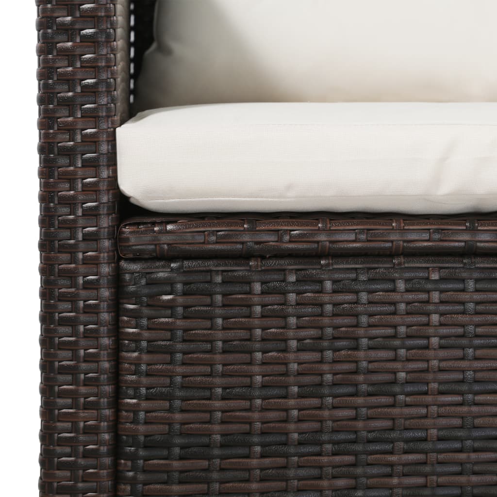 Salon de jardin 5 pcs avec coussins résine tressée marron - XIOS