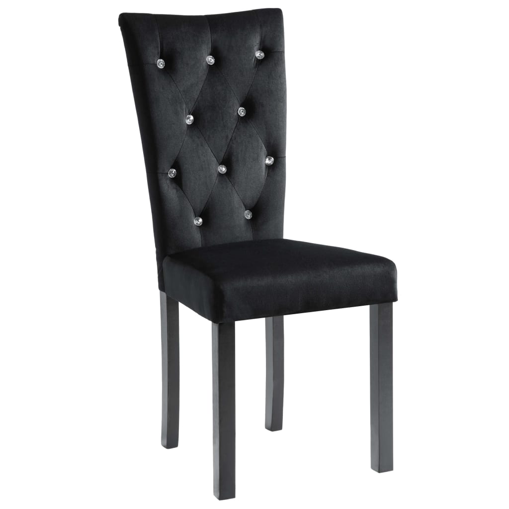 Chaises à manger lot de 6 noir velours - XIOS