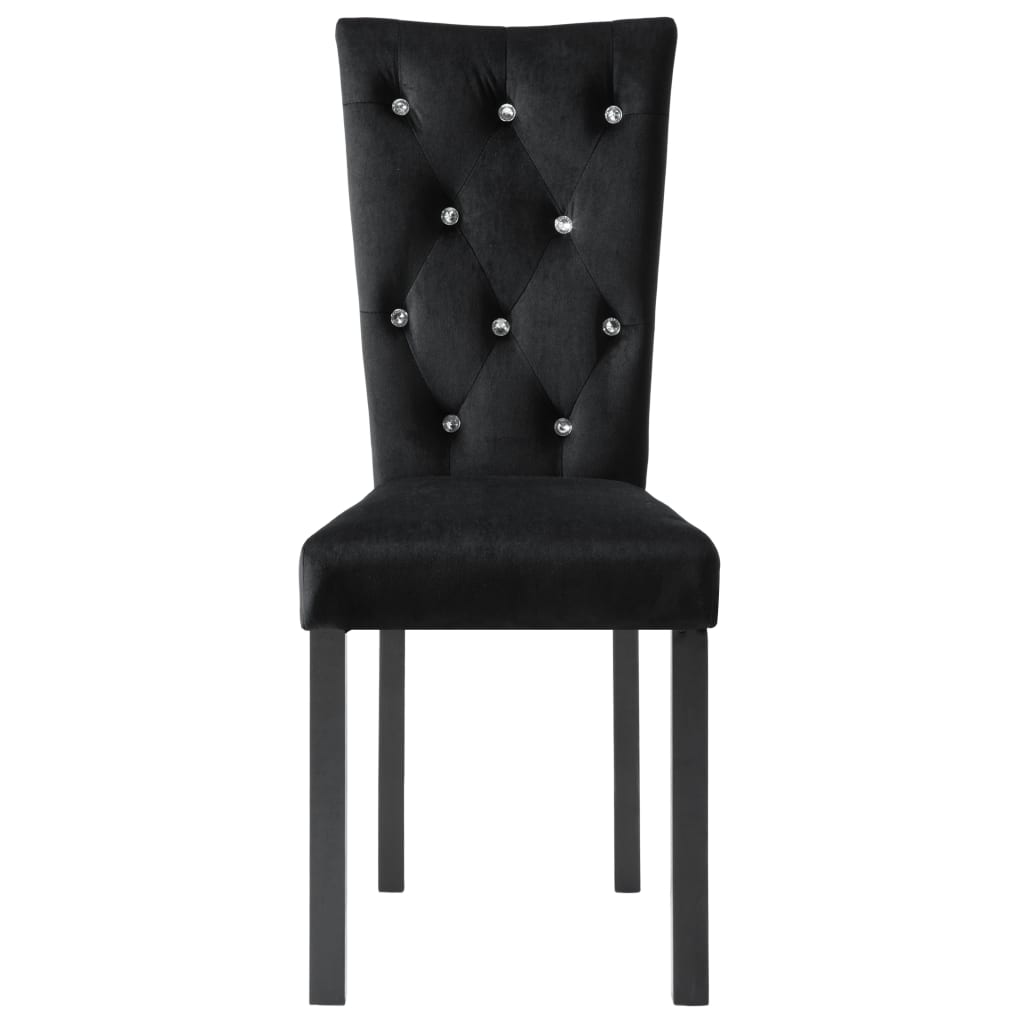 Chaises à manger lot de 6 noir velours - XIOS
