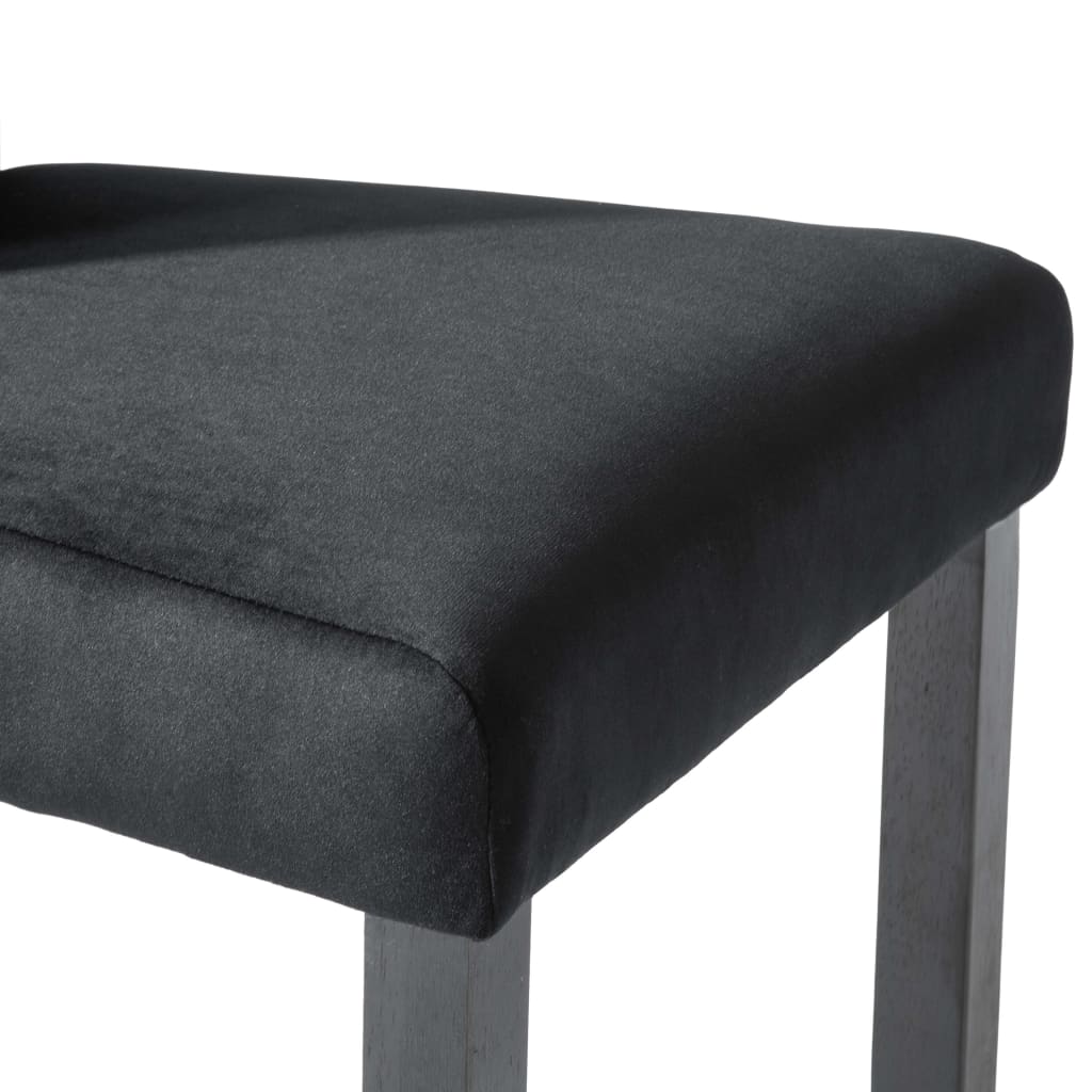 Chaises à manger lot de 6 noir velours - XIOS
