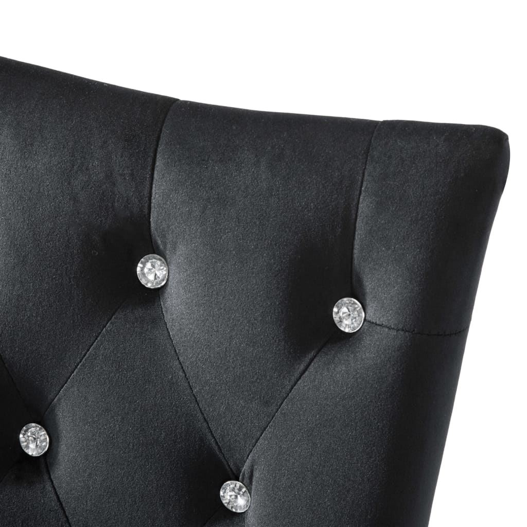 Chaises à manger lot de 6 noir velours - XIOS
