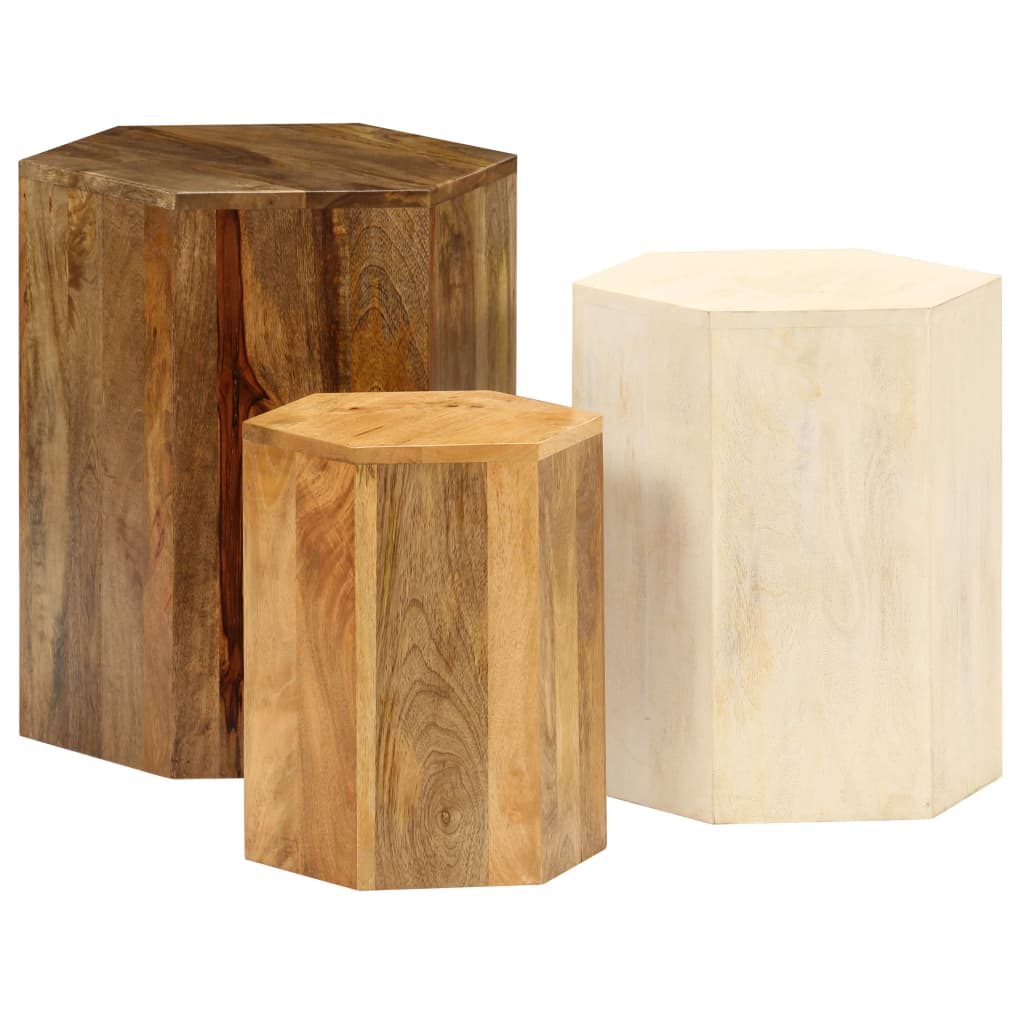 Ensemble de table basse 3 pcs Bois de manguier massif - XIOS