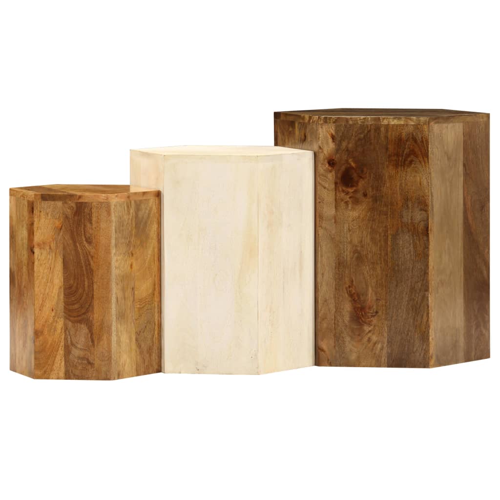 Ensemble de table basse 3 pcs Bois de manguier massif - XIOS