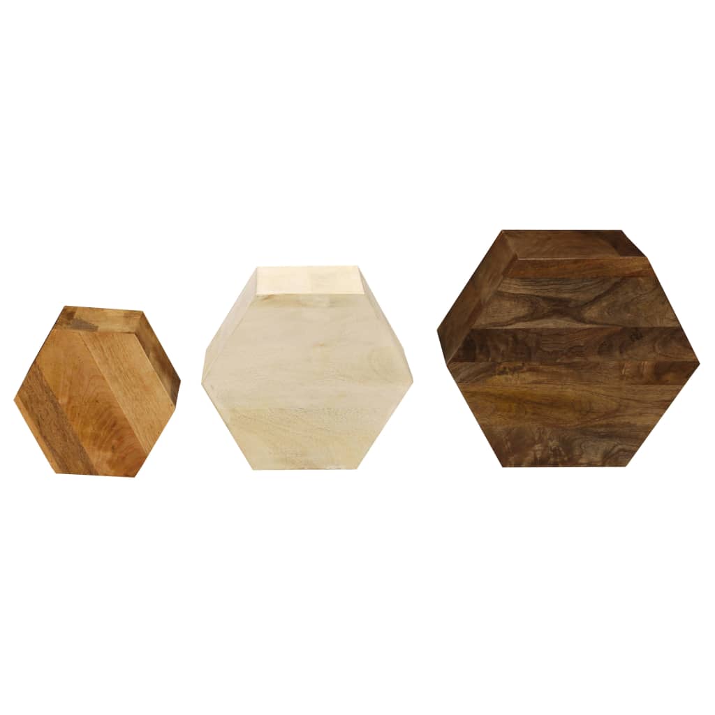 Ensemble de table basse 3 pcs Bois de manguier massif - XIOS
