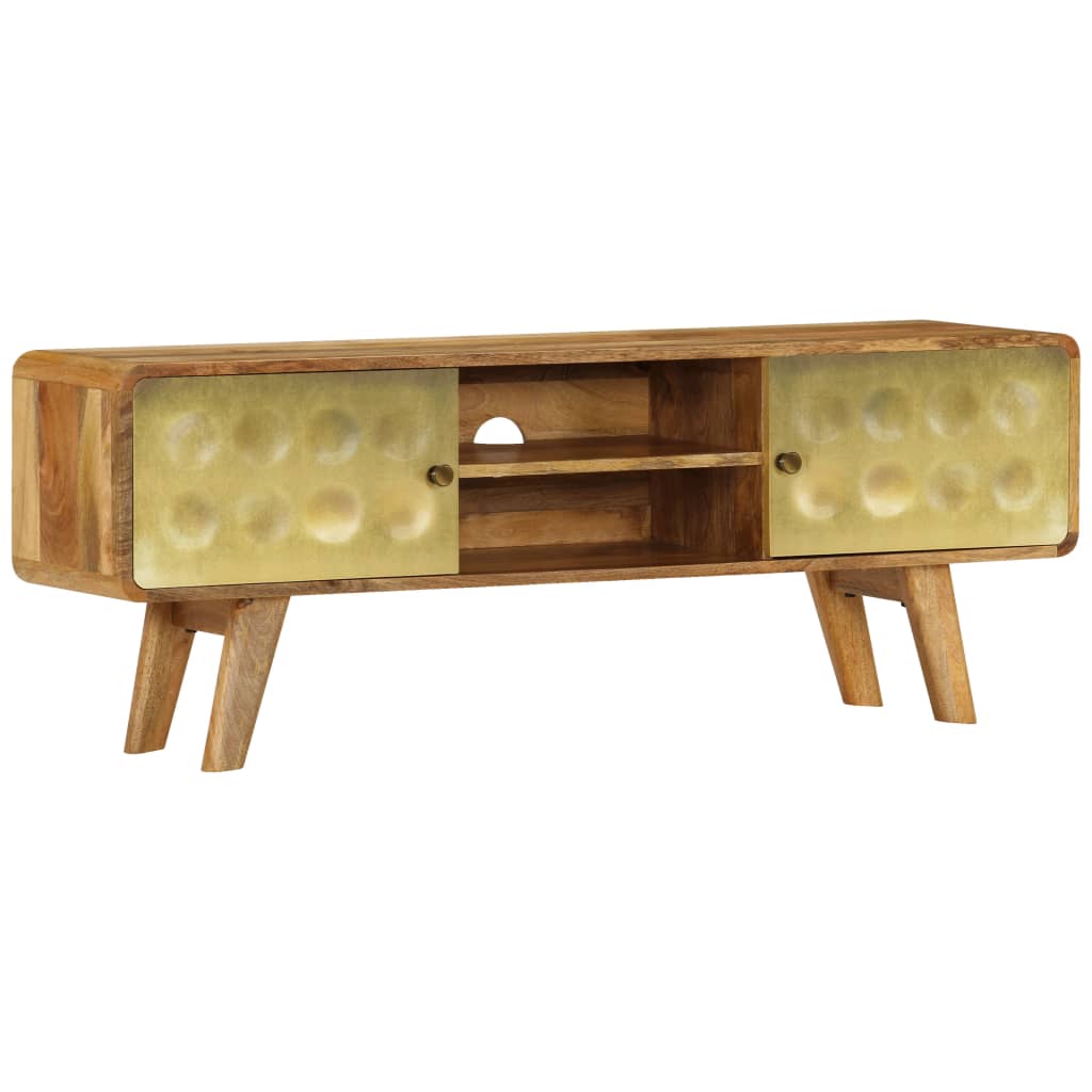 Meuble TV Bois de manguier massif 120x30x45 cm - XIOS