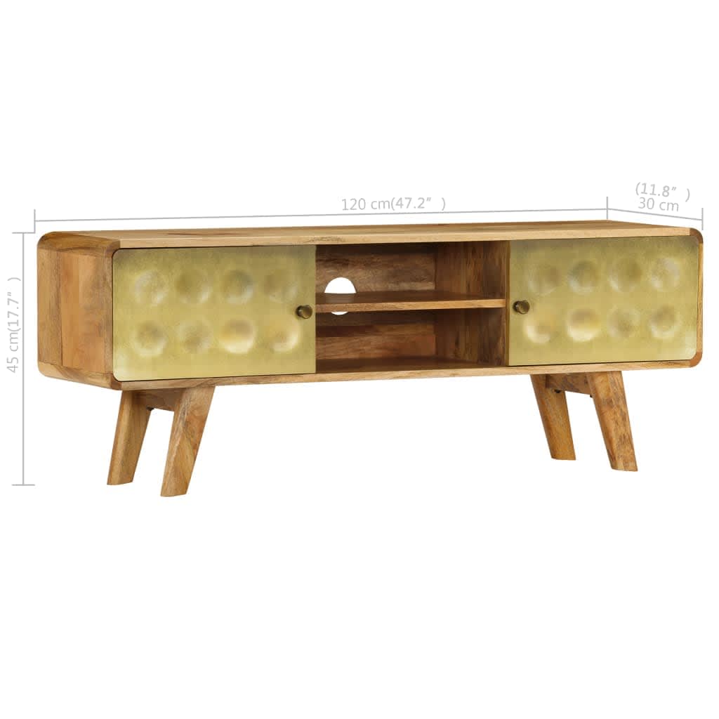 Meuble TV Bois de manguier massif 120x30x45 cm - XIOS