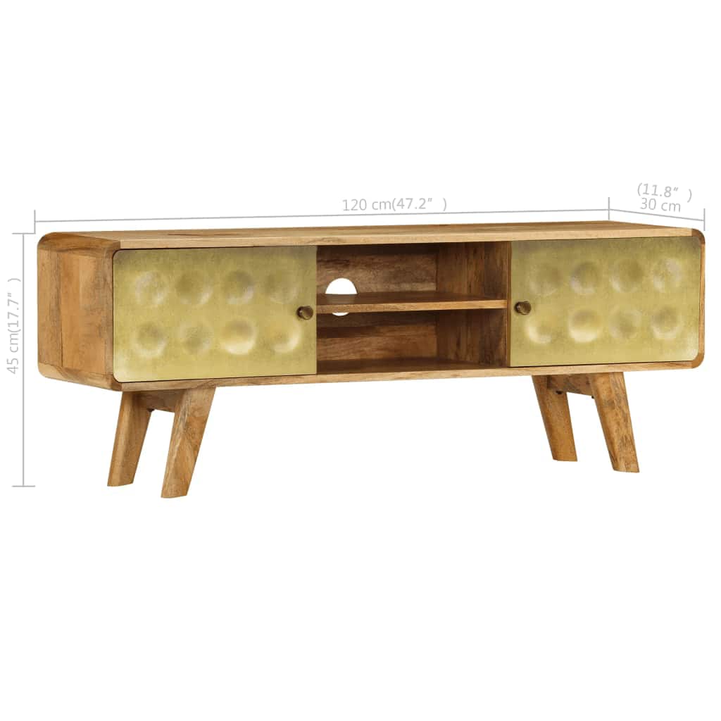Meuble TV Bois de manguier massif 120x30x45 cm - XIOS