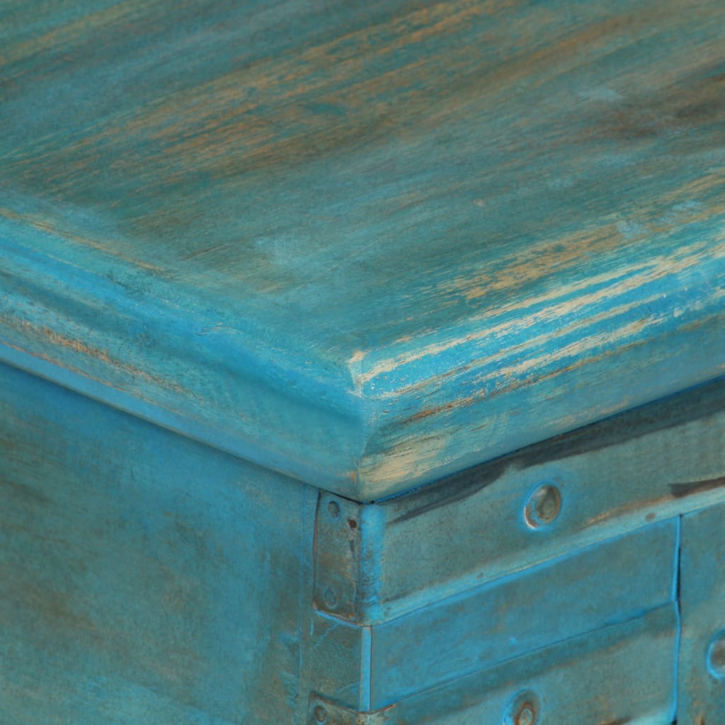 Coffre de rangement Bois de manguier massif 100x40x41 cm Bleu - XIOS