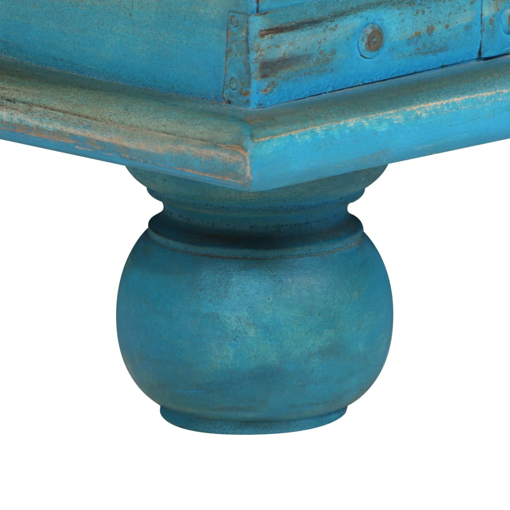 Coffre de rangement Bois de manguier massif 100x40x41 cm Bleu - XIOS