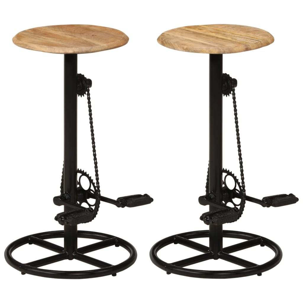 Chaises de bar lot de 2 bois de manguier solide - XIOS