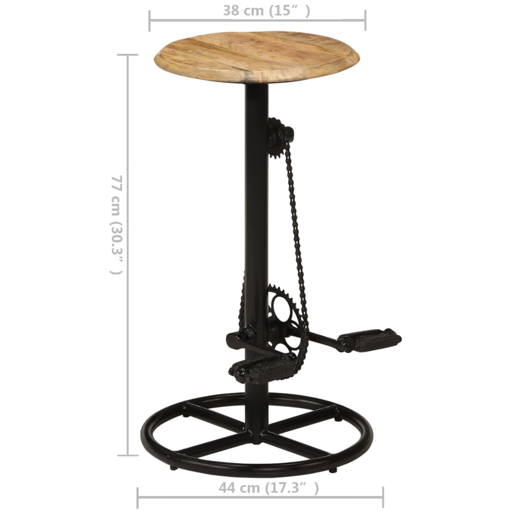 Chaises de bar lot de 2 bois de manguier solide - XIOS