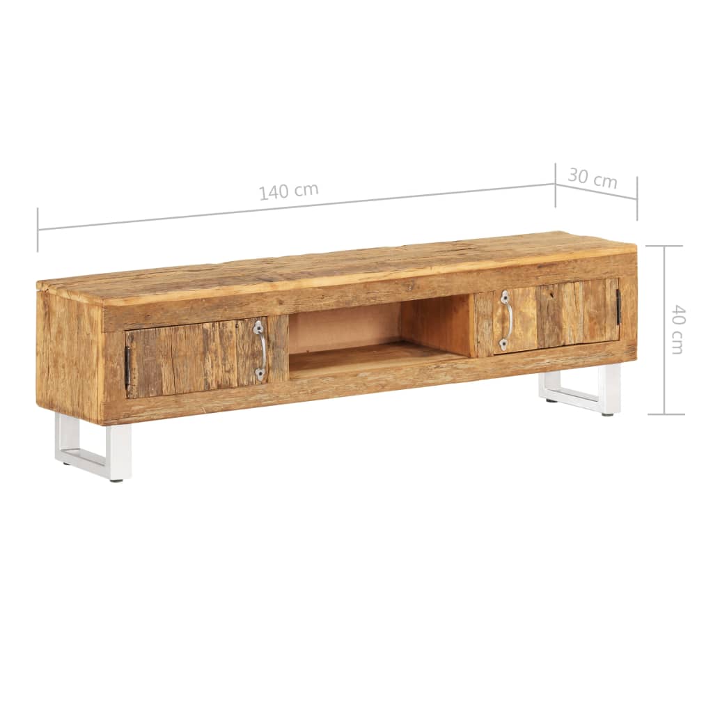 Meuble TV Bois de récupération massif 140x30x40 cm - XIOS