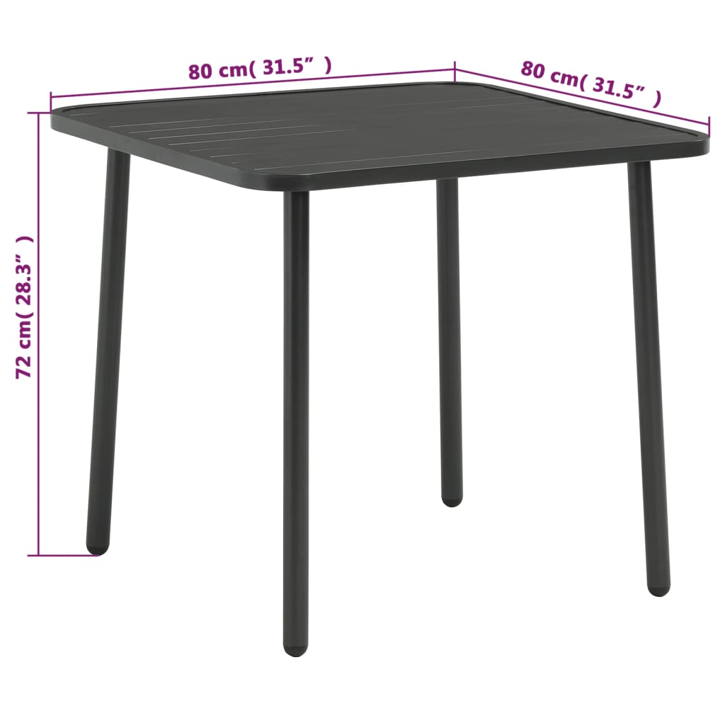 Mobilier de bistro 3 pcs Acier Gris foncé - XIOS
