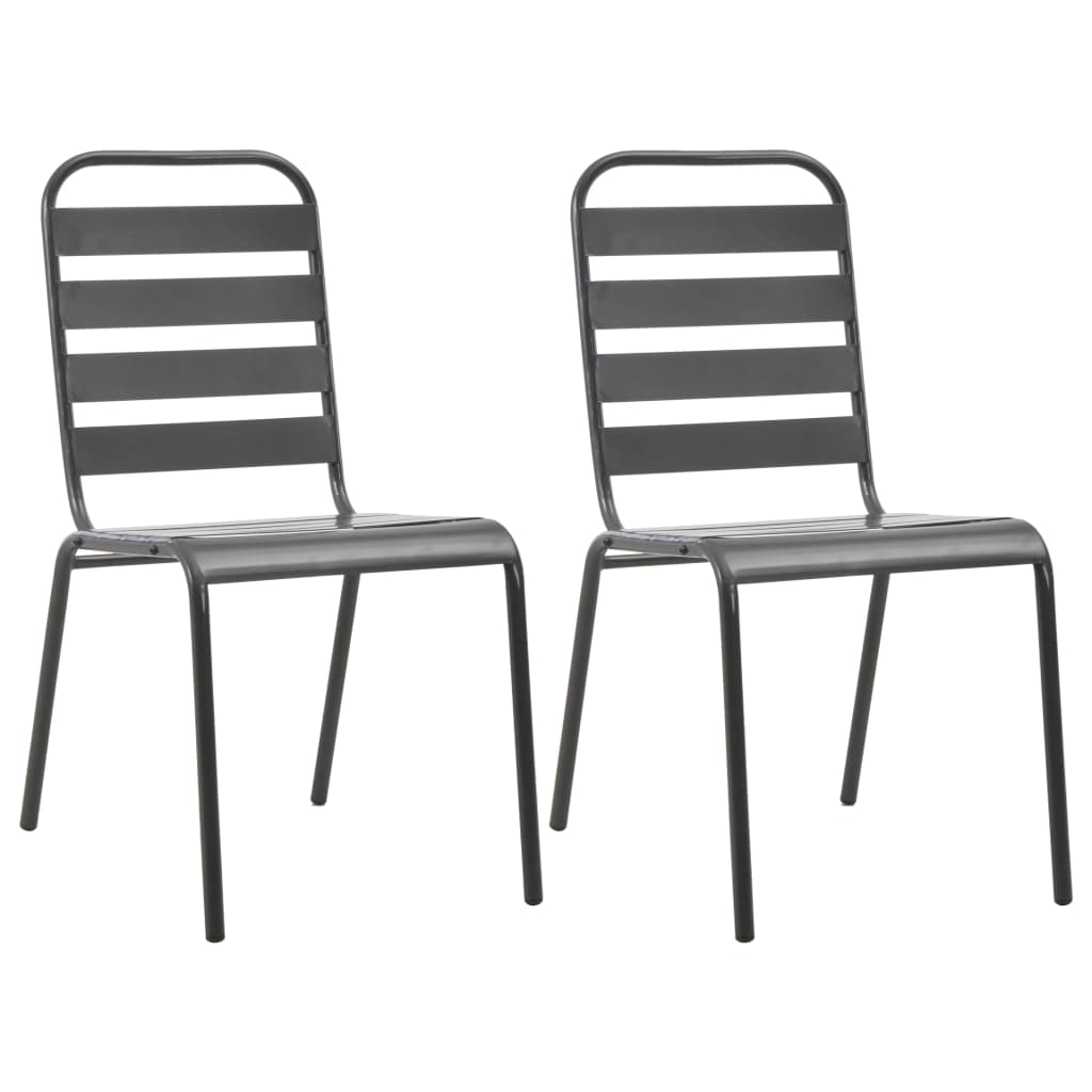 Mobilier de bistro 3 pcs Acier Gris foncé - XIOS
