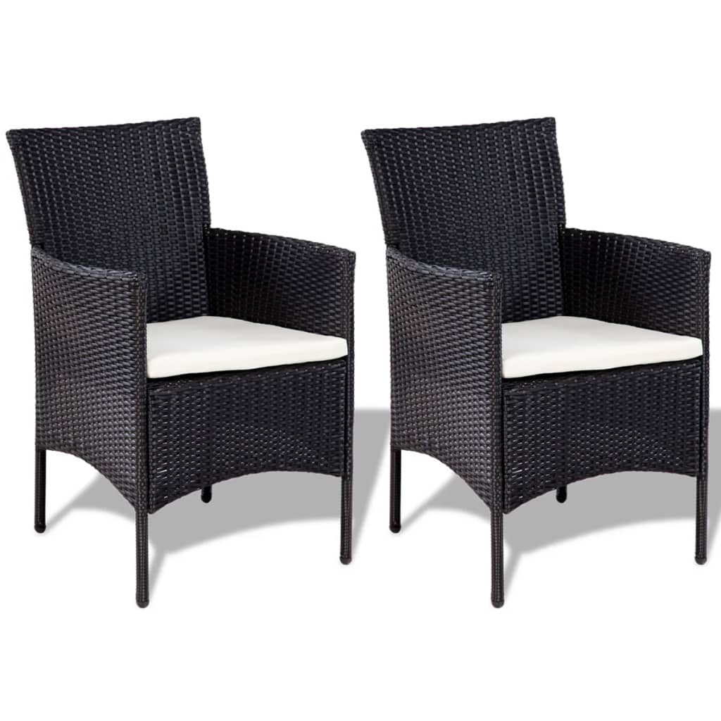 Salon de jardin 4 pcs avec coussins Résine tressée Noir - XIOS
