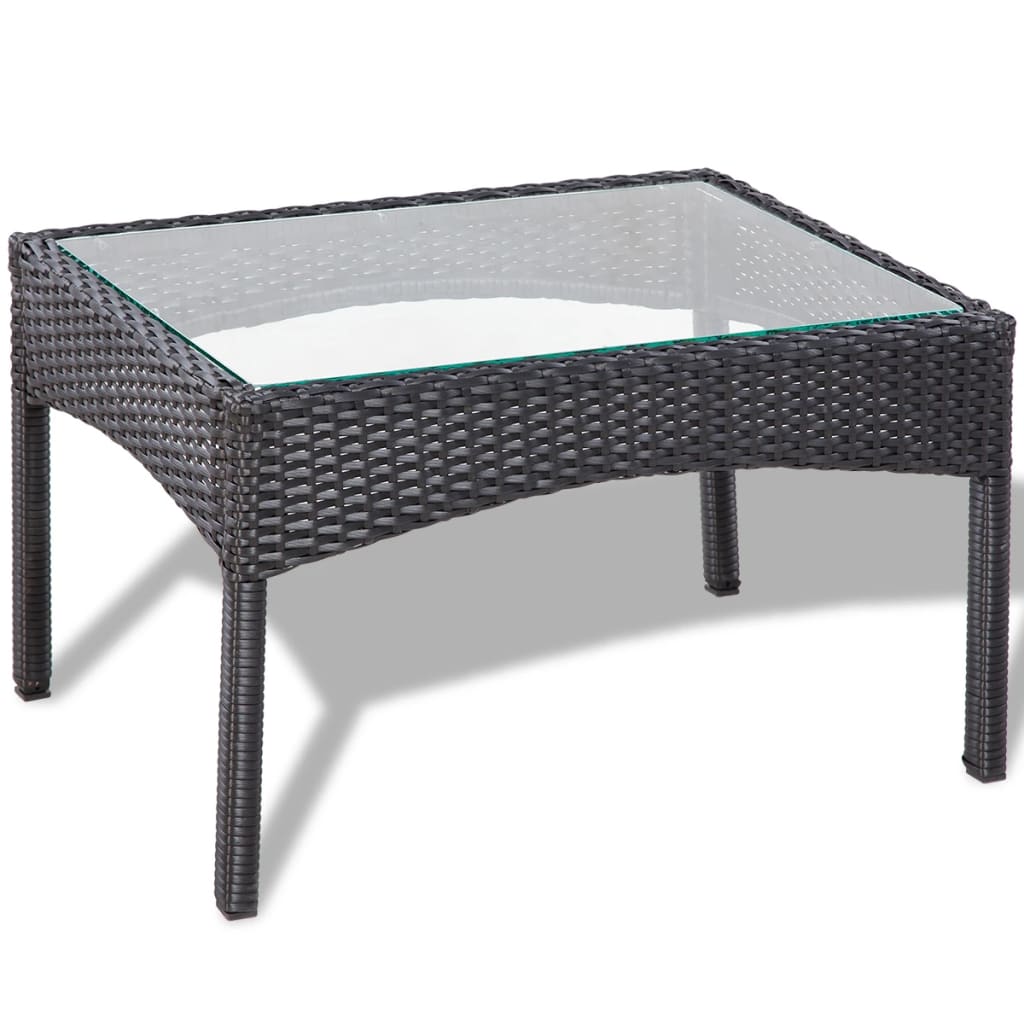 Salon de jardin 4 pcs avec coussins Résine tressée Noir - XIOS