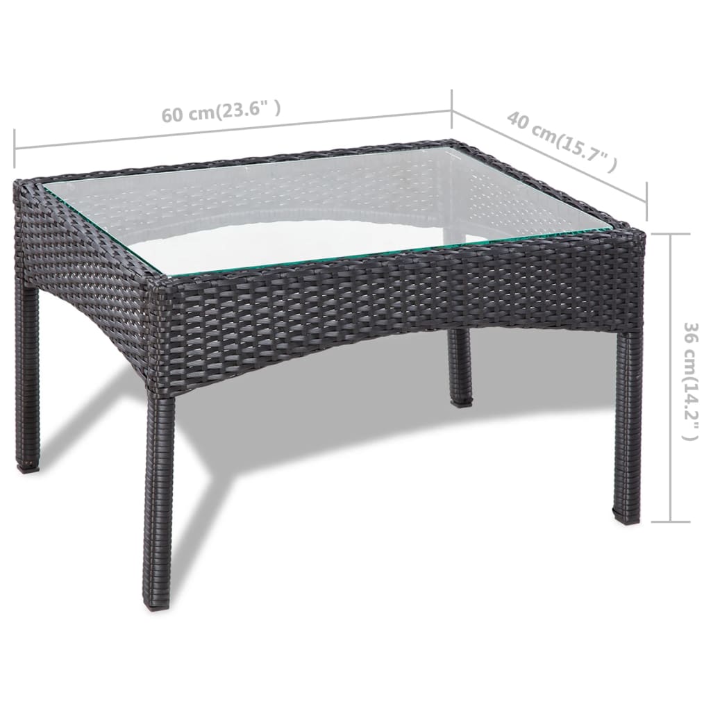 Salon de jardin 4 pcs avec coussins Résine tressée Noir - XIOS