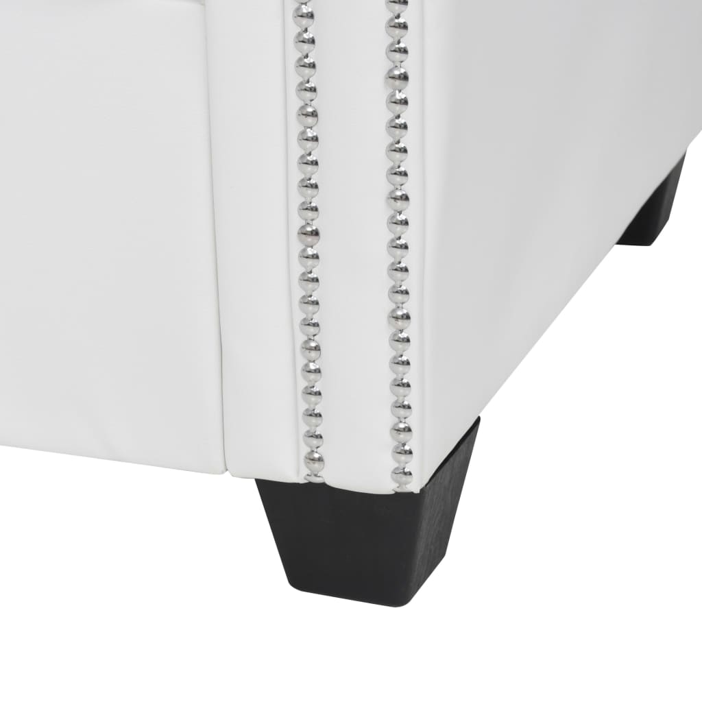 Canapé Chesterfield en forme de L cuir synthétique blanc - XIOS