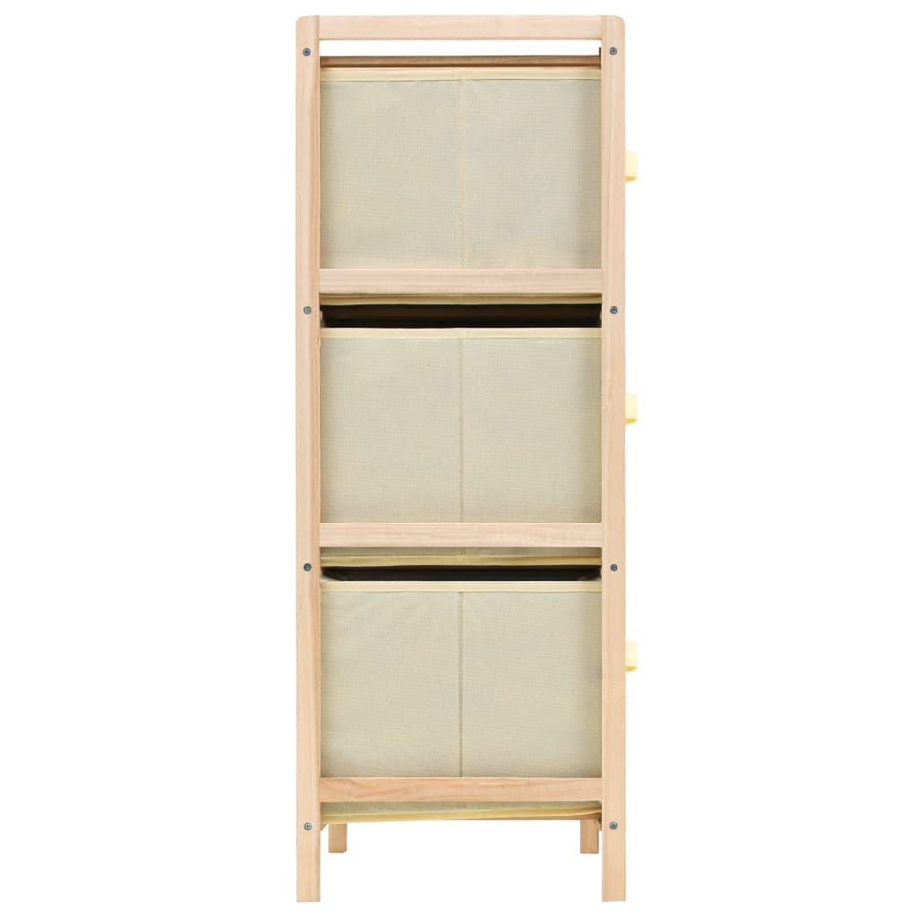 Étagère de rangement 6 paniers Tissu Bois de cèdre Beige - XIOS