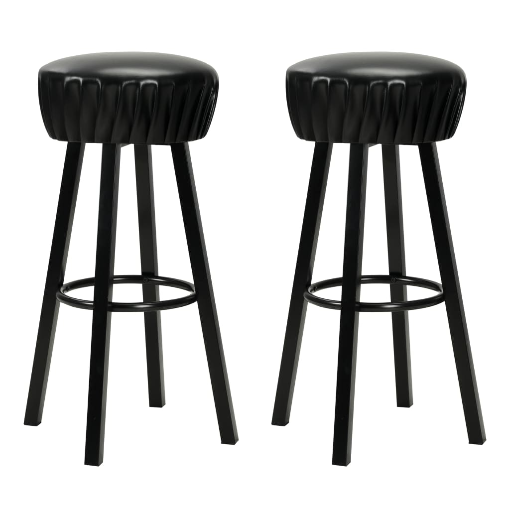 Chaises de bar lot de 2 noir similicuir - XIOS